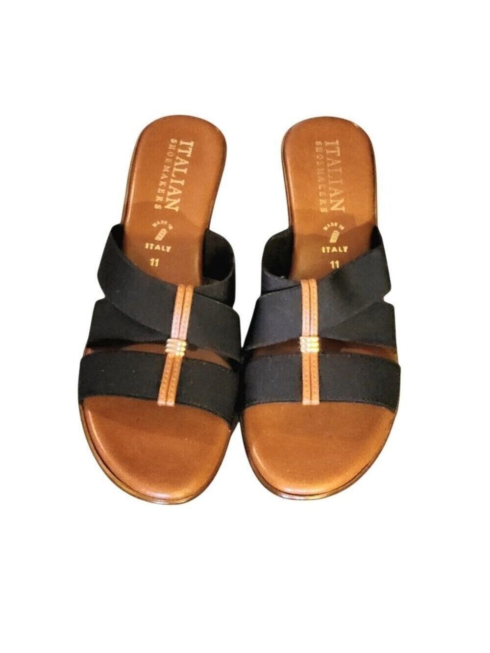 ITALIAN SHOEMAKERS WEDGE SANDALS OPEN TOE SIZE 11